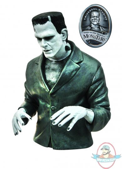 Universal Monsters Black & White Frankenstein Bust Bank Diamond Select