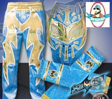 WWE Blue Sin Cara Combo Deal: Replica Mask, Pants & Armbands