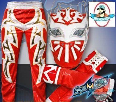 WWE Red Sin Cara Combo Deal: Replica Mask, Pants & Armbands 