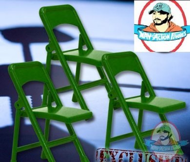 Special Deal 3 Dark Green Folding Chairs for Figures Figures Toy Comp