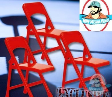 Special Deal 3 Red Folding Chairs for Figures by Figures Toy Company