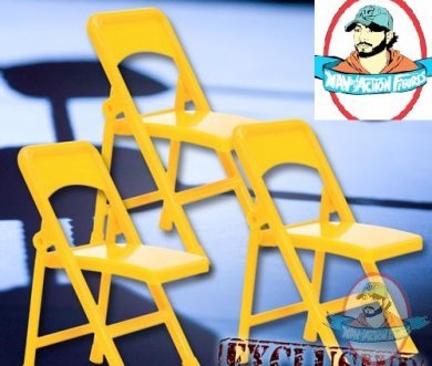 Special Deal 3 Yellow Folding Chairs for Figures Figures Toy Company