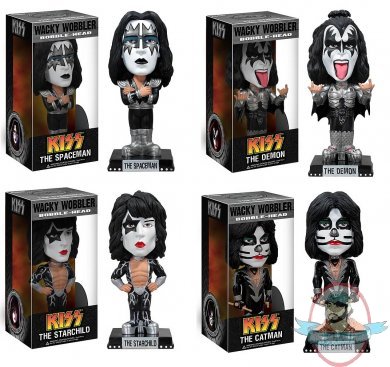 KISS Set of 4 Bobble Head Wacky Wobbler by Funko