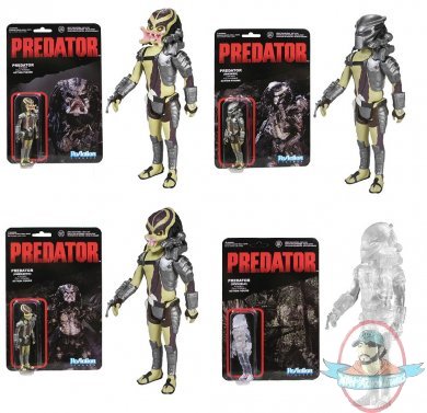 Predator Set of 4 ReAction 3 3/4-Inch Retro Action figures Funko