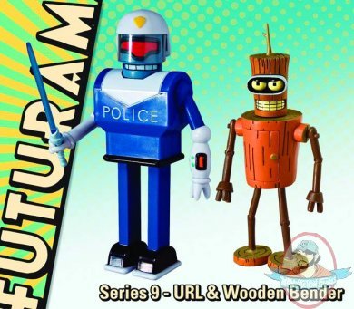 Futurama Series 9 Set URL and Wooden Bender Figures 6" by Toynami