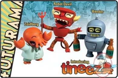 Futurama Bender Zoidberg Robot Devil Tineez 3 Pack by Toynami