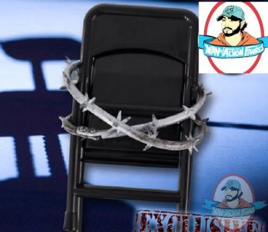 Barbed Wire Black Folding Chair for Wrestling Figures 