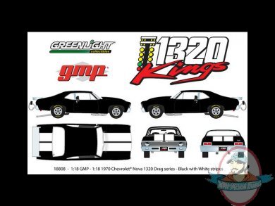 1:18 1970 Chevrolet Nova “1320 Kings” Drag Car Diecast by GMP