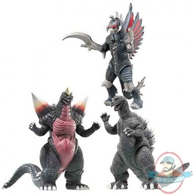 Godzilla 6.5" Action Figure Set of 3 by Bandai