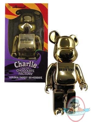 Charlie Chocolate Factory 400% Wonka Golden Ticket Bearbrick by Medicom