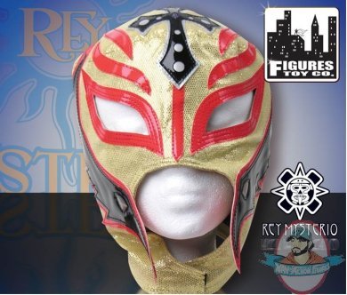 WWE  Series 5 Rey Mysterio Kid Size Replica Gold and Red Mask