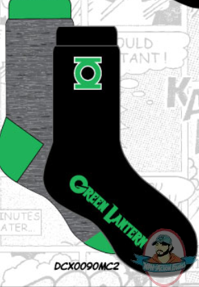 DC Mens Crew 2 Pack Green Lantern Socks 