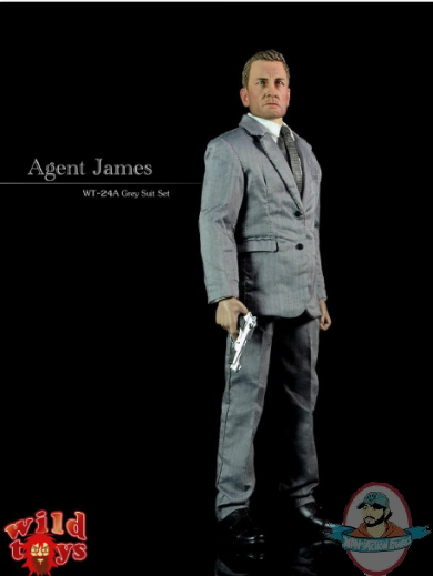 1/6 Scale Agent James Grey Suit Set 12 inch Figure WT24A Wild Toys