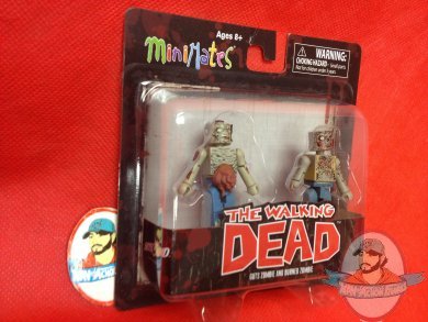  Walking Dead Guts Zombie & Burned Zombie Minimates 2 Pack