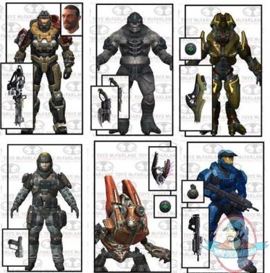 Halo Reach Series 4 Action Figure Set of 6 Figures by McFarlane