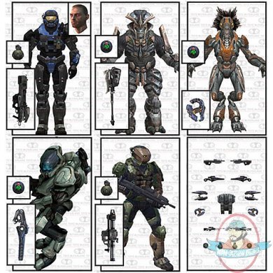 Halo Reach Series 5 Action Figure Set of 6 Figures by McFarlane