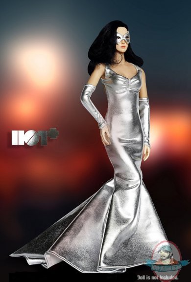 1:6 Accessories Shimmering Evening Dress in Silver HP-020 HotPlus