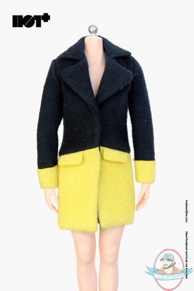  1:6 Female Figure HP-034 Cashmere Coat in Yellow Outfit  HotPlus