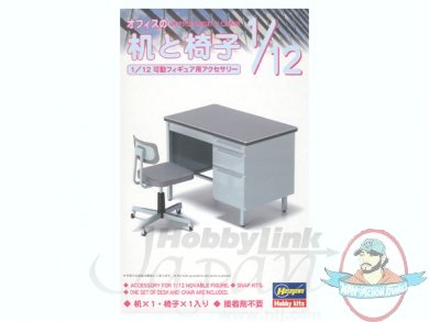 1/12 Scale Accessories Office Desk & Chair by Hasegawa