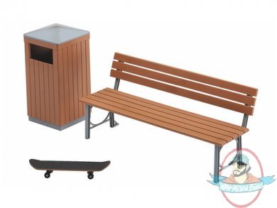 1/12 Scale Park Bench & Trash Can by Hasegawa 