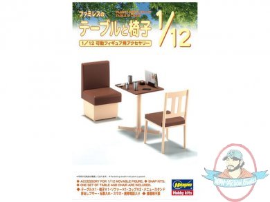 1/12 Scale Family Restaurant Table & Chair by Hasegawa 