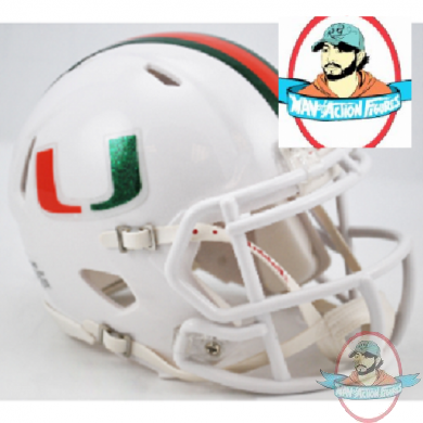 Miami Hurricanes (Chrome Decal) Mini Speed Football Helmet Riddel