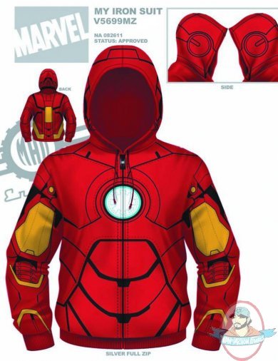 Marvel Iron Man My Iron Suit Zip-Up Costume Hoodie XXL Mad Engine