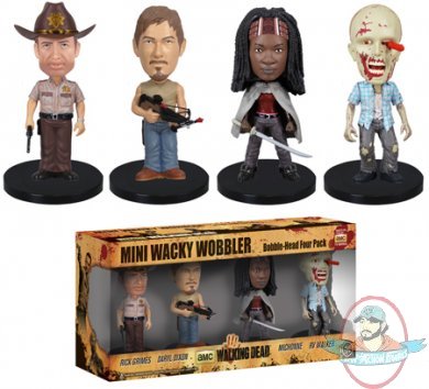 The Walking Dead Mini Wacky Wobblers Set of 4 by Funko