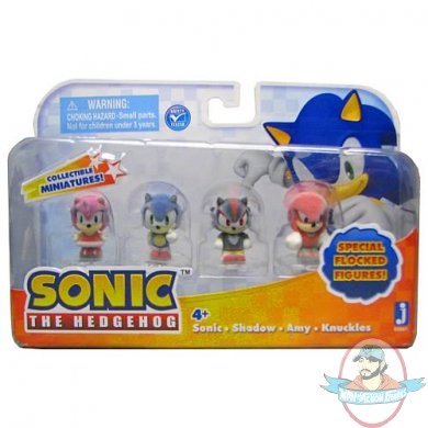 Sonic the Hedgehog 1-Inch Flocked Mini-Figures 4-Pack by Jazwares