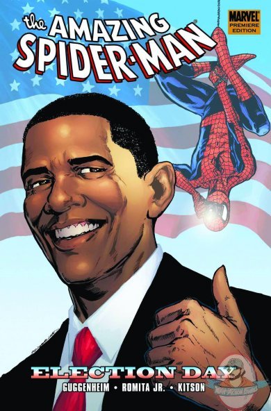 Marvel Barack Obama Hard Cover Book Spider-Man Election Day Premium