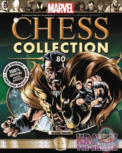 Marvel Chess Magazine #80 Kraven The Hunter Black Pawn Eaglemoss