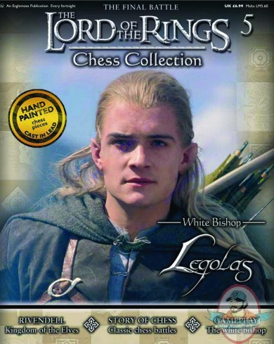 Lord of The Rings Chess Fig Coll Mag #5 Legolas White Bishop Eaglemoss