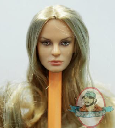 1/6 Scale Female Head with Long Curly Blonde Hairstyle PL-SFB012-06H