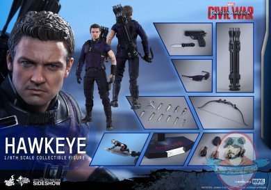 1/6 Scale Hawkeye Civil War Movie Masterpiece Hot Toys 902684 Used