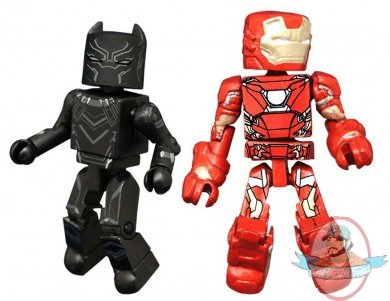 Marvel Minimates series 66 Black Panther & Iron Man Civil War 2 Pack  