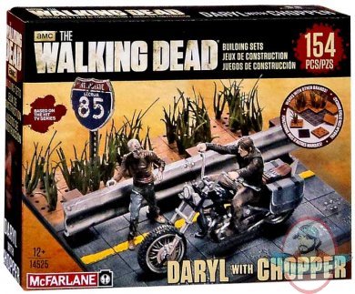 Walking Dead Tv Building Set Level 3 Daryl Dixon w Chopper McFarlane