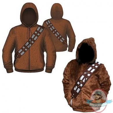 Star Wars Chewbacca I am Chewie Zip-Up Hoodie Large Size