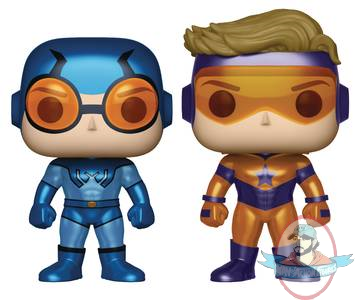 Pop! Heroes Booster Gold & Blue Beetle Metallic Set of 2 PX Funko