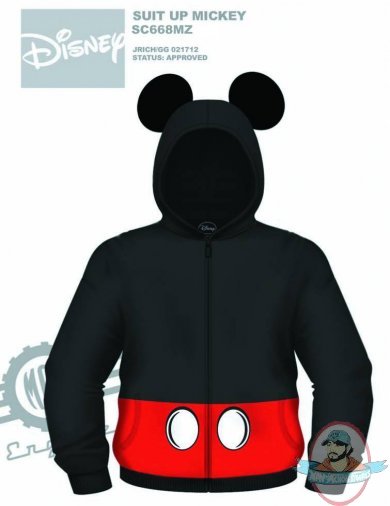 Disney Suit Up Mickey Costume Hoodie Large by Mad Engine 