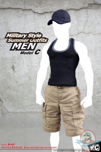 1/6 Figure Accessory Military Style Summer Outfits For Men Model C 