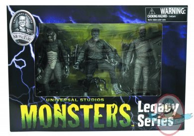 Universal Monsters Series 1 Black & White Set Creature, Wolfman, Mummy