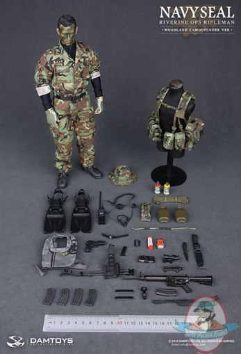 シモンズグランドセール Woodland Rifleman Ops Riverine Seal Navy 1/6 Camo Figures Action of  Man | Dam 93015 Version ミリタリー