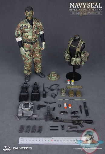 1/6 Navy Seal Riverine Ops Rifleman Woodland Camo Version 93015 Dam