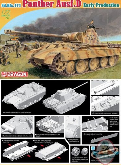 1/72 Sd.Kfz.171 Panther D, Early Production by Dragon