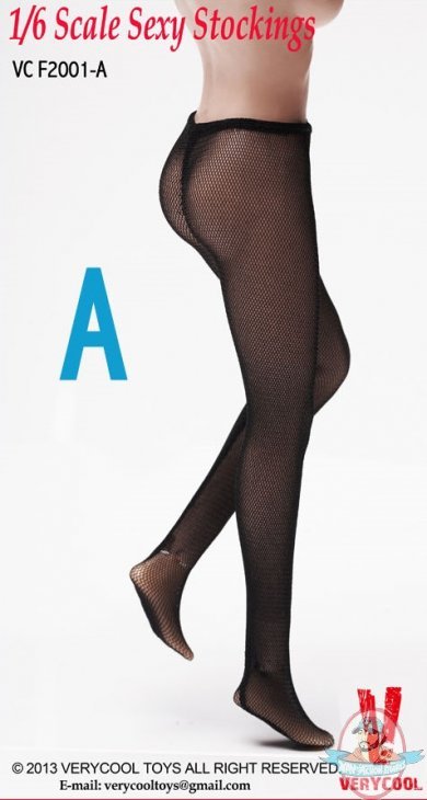 1/6 Scale Sexy Stockings Pantyhose A Black for 12 inch Figures