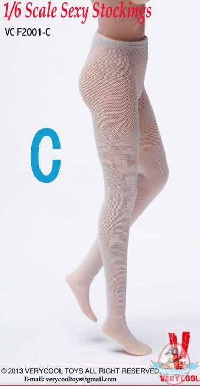 1/6 Scale Sexy Stockings Pantyhose C White for 12 inch Figures