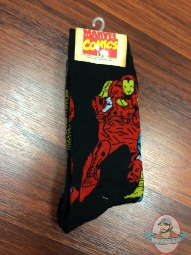 Marvel Mens Crew 2 Pack SuperHeroes Socks MAX0166MC2 B Black 