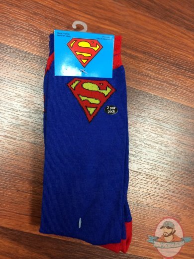 Dc Mens Crew 2 Pack SuperHeroes Superman Socks DCX0027MC2 Blue