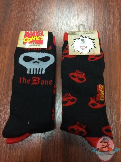 Marvel Mens Crew 2 Pk Bad To The Bone Punisher Socks MAX0034MC2B