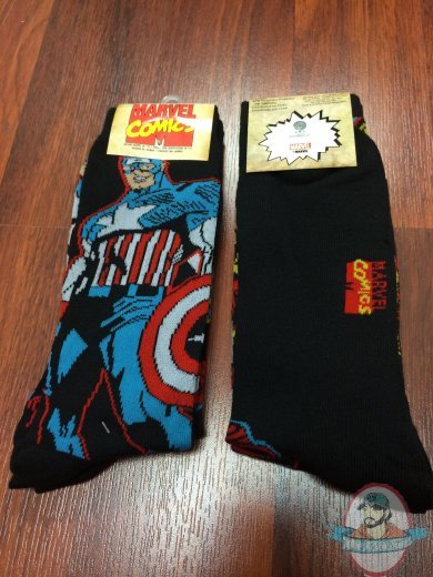 Marvel Mens Crew 2 Pk Captain America Iron Man Socks MAX0003MC2B